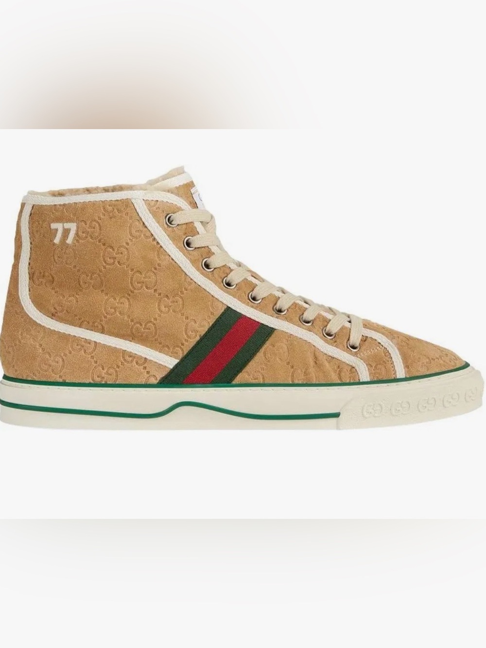 Authentic Gucci Suede Tennis 77 High Top Sneakers. Size 38. In box.